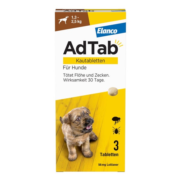 AdTab Kautabletten Hund 1,3-2,5 kg 3 St