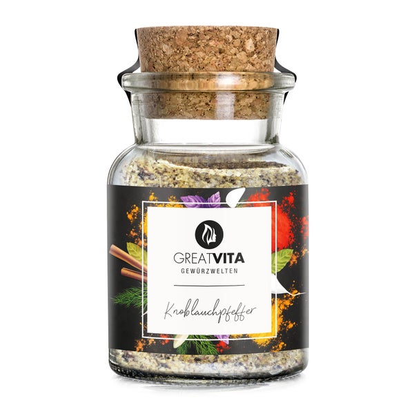GreatVita Knoblauchpfeffer Gewürz im Glas 90 g