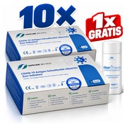 10 x Safecare - 2 x 5er Covid19 Selbsttest & Gratis ZWZ Desinfektionsmittel 10 St