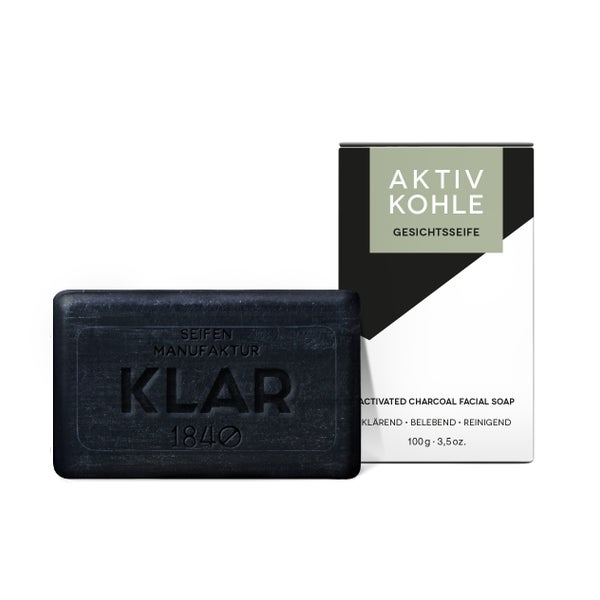 Klar Aktivkohle Gesichtsseife – Natürliche Detox Seife mit Aktivkohle 100 g