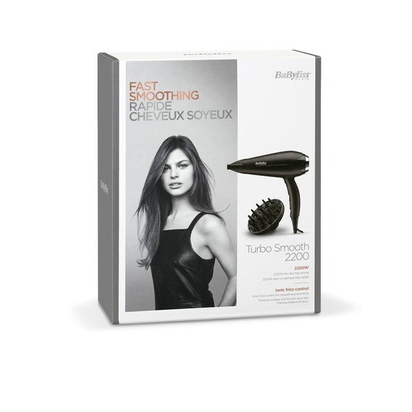 BaByliss Hair Dryer Turbo Smooth 2200 black Schwarz (D572DE) 1 St