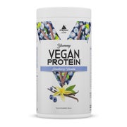 PEAK Yummy Vegan Protein - 450g - Geschmack Blueberry Vanilla I 15 Portionen I Proteinquellen: Kürbis, Favabohne, Erbse, Mandel, Hanf I frei von Gentechnik I glutenfrei 450 g