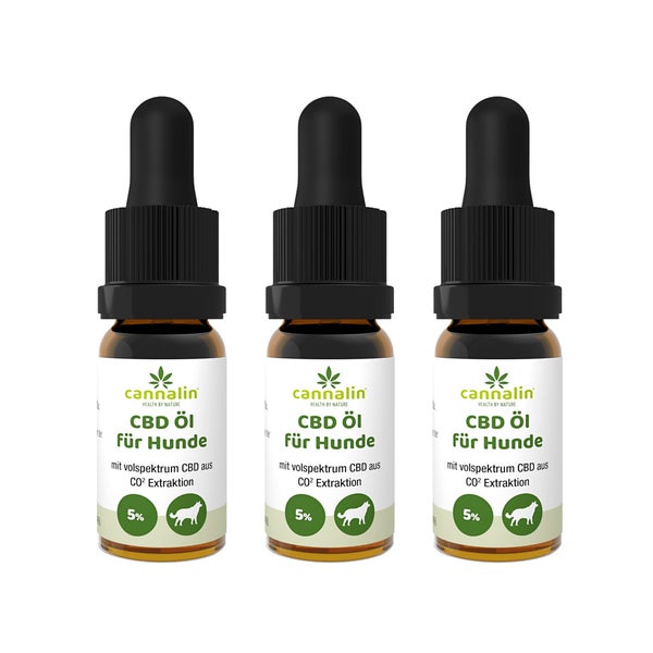 Cannalin - 3x CBD Öl für Hunde mit Lachsöl - 5%