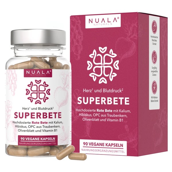 Nuala Naturals® SUPERBETE Herz¹ & Blutdruck² Komplex 90 St