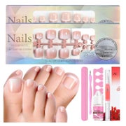 Falsche Fußnägel Französisch Fullcover Tips 12Größen Frauen 1 St