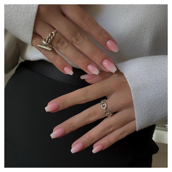 Nägel Press On French Mandel Acryl 24 Stück Sarg Ombré Rosa 1 St