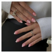 Nägel Press On French Mandel Acryl 24 Stück Sarg Ombré Rosa 1 St