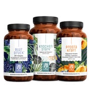 Starke Jahre Paket: OPC, Vitamin E & C, Coenzym Q10, Kürbiskern, Sägepalme & Zink in einem veganen Bundle - PROSTAKRAFT, KNOCHENSTARK & BLUTDRUCK - NATURTREU®