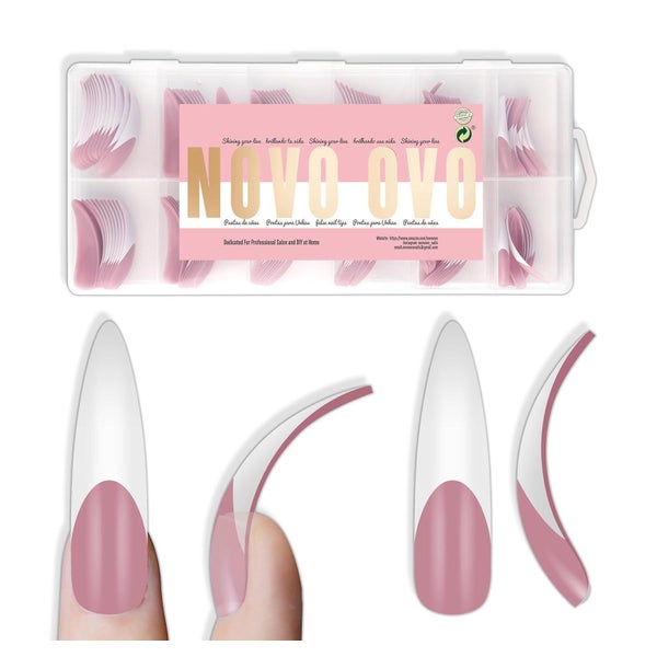 Nagelspitzen XXL Curved Almond Stiletto French Tip Nail Tips 1 St