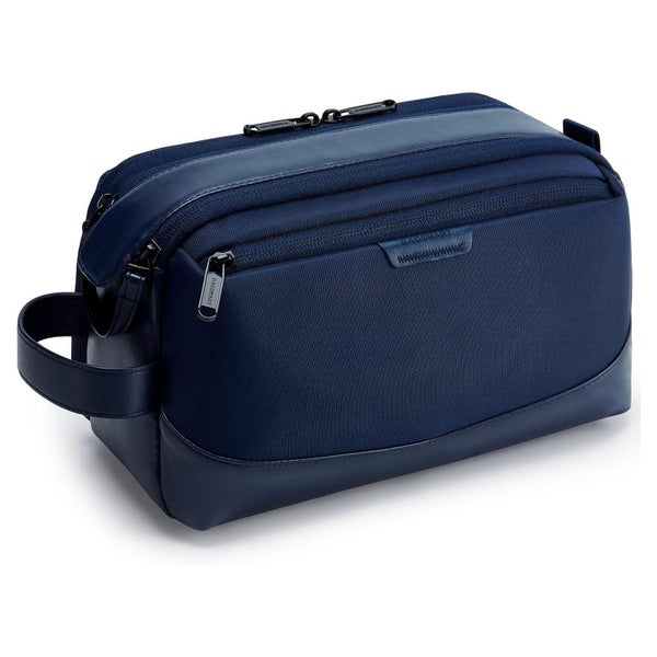 Herren Kulturbeutel Leder Reise Organizer Dopp Kit Marinebla 1 St