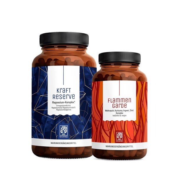 FLAMMENGARDE KRAFTRESERVE Paket: Weihrauch + Kurkuma & Magnesium in einem veganen Bundle - NATURTREU® 225.9 g
