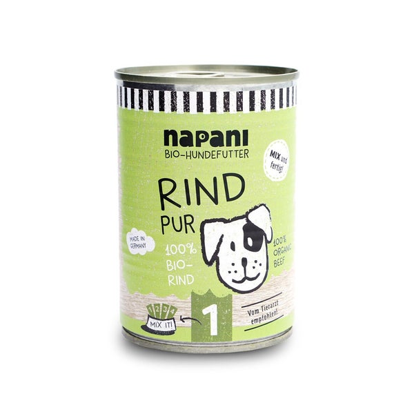 Bio-Dosenfutter für Hunde, Rind pur 400 g