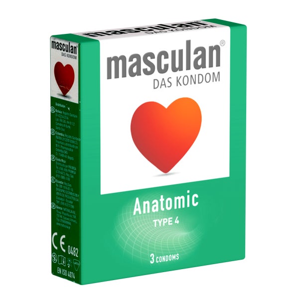 «Typ 4 Anatomic» rosa, anatomisch, 53 mm, Silikon, 3er Pack (3 Kondome) 3 St