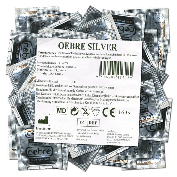 «Silver» Club Kondome – Extra sicher, transparent, 100 Stück (100 Kondome) 100 St