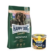 Happy Dog Sensible Montana + Happy Dog Snack Drink Hähnchen 10 kg