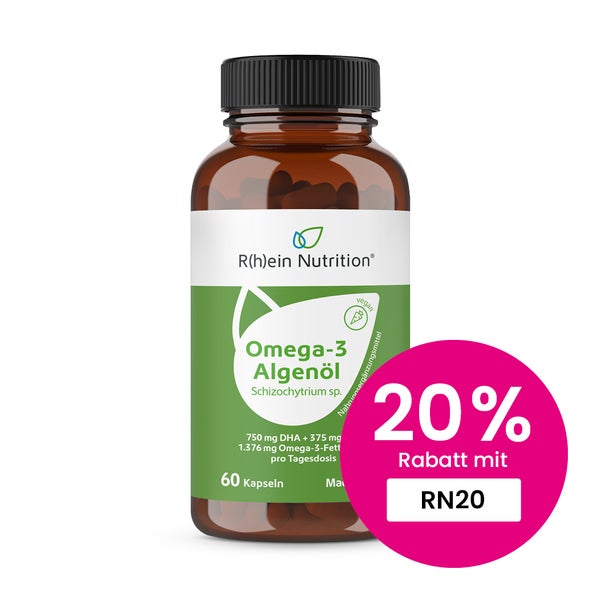 Omega-3 Algenöl mit DHA + EPA hochdosiert & vegan 60 St