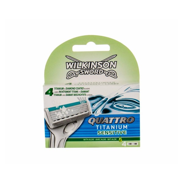 WILKINSON SWORD Quattro Titanium Sensitive Rasierklingen, 4 St