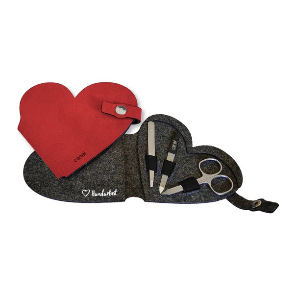 Herz-Etui aus Filz rot, 3-teilig 1 St