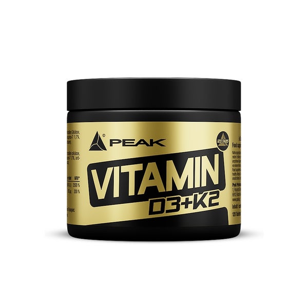 PEAK Vitamin D3 + K2 - 120 Tabletten I 120 Portionen I essentielle Vitamine I Sonnenvitamin I für Immunsystem I Knochen I vegan
