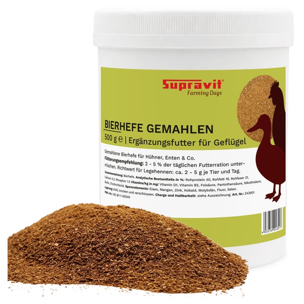Supravit Bierhefe für Geflügel 0,5 kg