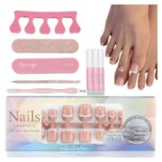 Fussnägel 120 PressOn French Full Cover Nude French 1 ml (1e 1 St