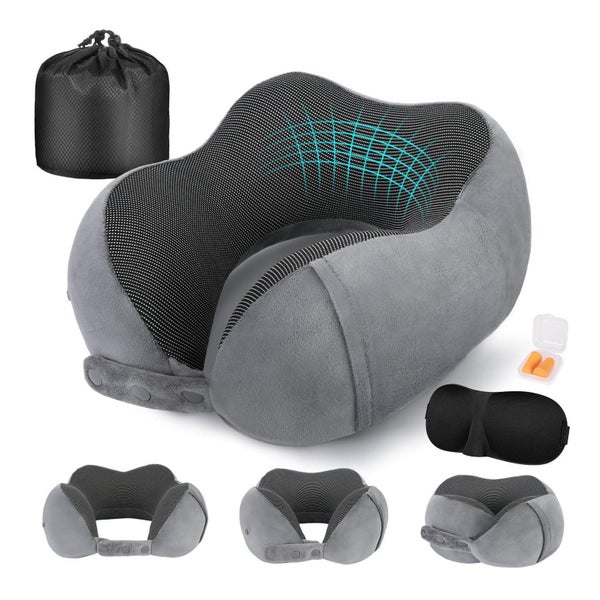 Nackenkissen Memory Foam Reisekissen verstellbar 1 St