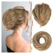 Gerader Haarknoten Pferdeschwanz Haarteil Synthetisch Blond 1 St