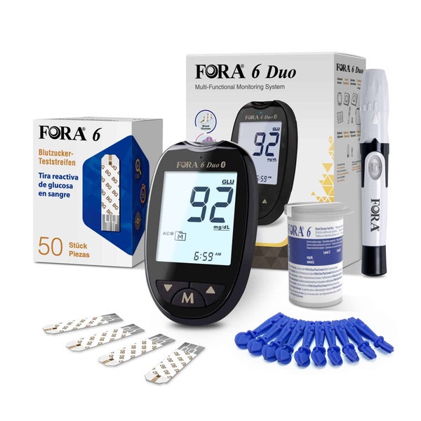 FORA 6 Duo Blutzuckermessgerät – mg/dl + 150 Teststreifen 1 St