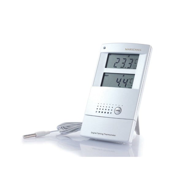 Innen- und Außen-Thermometer mit Sprachausgabe, 2 LCD-Displays 1 St