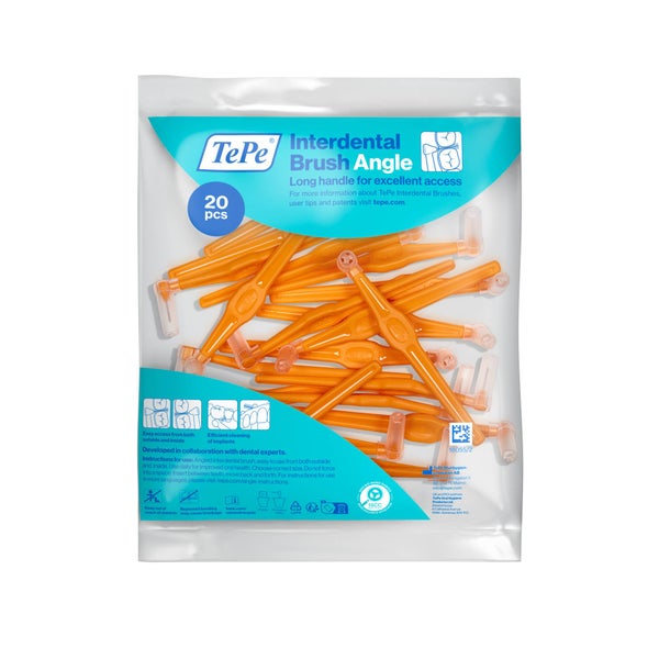 20-Pack TePe Angle Interdentalbürste Orange 0,45mm ISO1 20 St