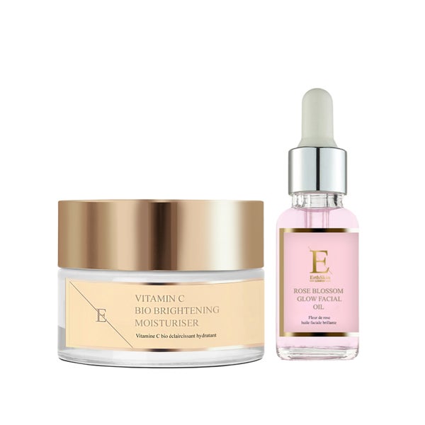 Rosenblüten-Glow-Gesichtsöl + Aufhellende Bio-Feuchtigkeitscreme Mit Vitamin C Set 1 St