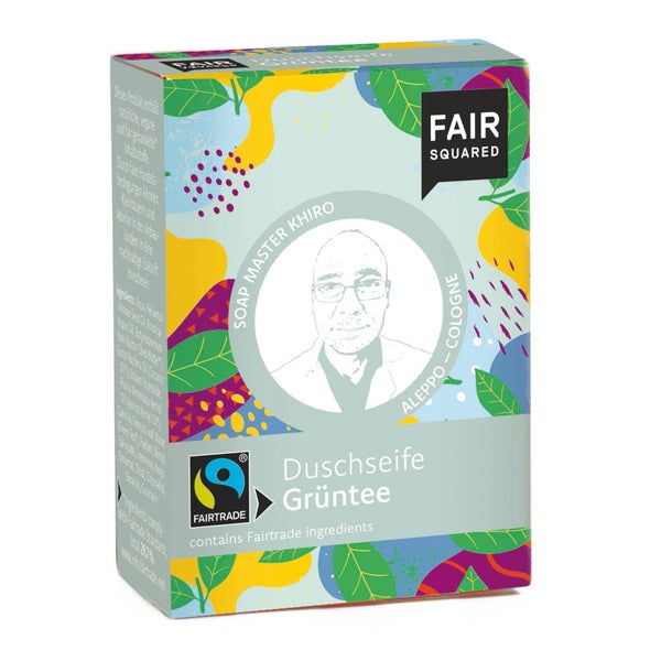FAIR SQUARED Fairtrade Jubiläum Duschseife Grüntee 80 g