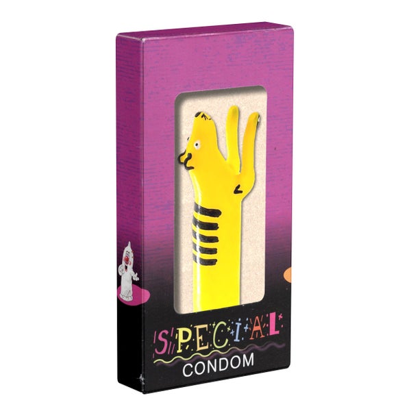 XL-Scherzkondom Tiger 1 Stück handbemalt, Spaßartikel, Latex (1 Stück) 1 St