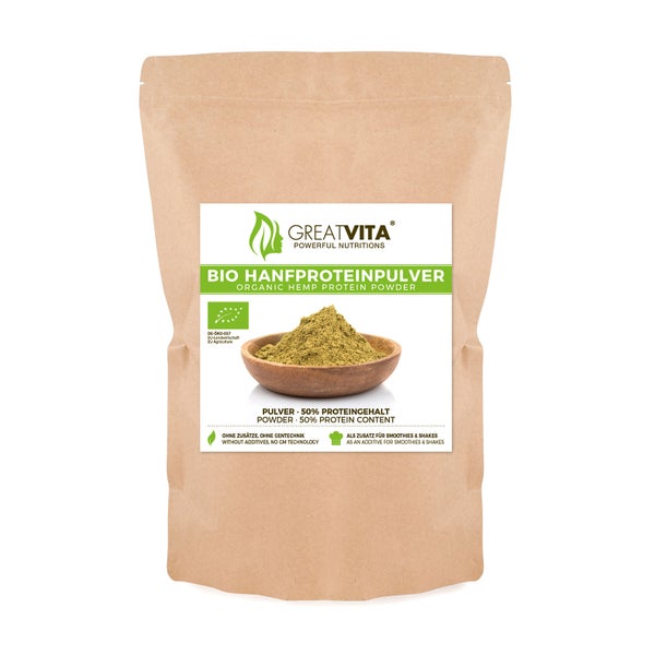 GreatVita Bio Hanfprotein Pulver 1000 g