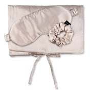 TRAVEL SET BEAUTY M Tasche, Schlafmaske & Scrunchie M aus Seide