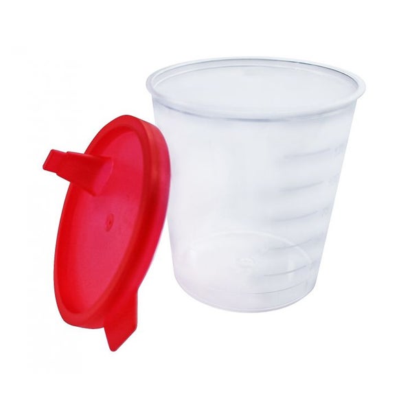 Medi-Inn Urinprobenbecher 125 ml mit rotem Schnappdeckel 50 St