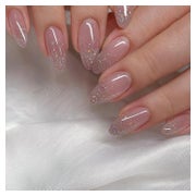 24 Stück Acryl Nägel Rosa Glänzend Kurz Mandel Design - Pres 1 St