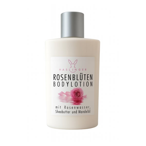 Haslinger Rosenblüten Bodylotion mit Rosenwasser Sheabutter und Mandelöl 200 ml