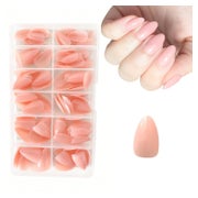 Press On Nägel 120 Stück Kurz Mandelform French Rosa Nude Pi 1 St