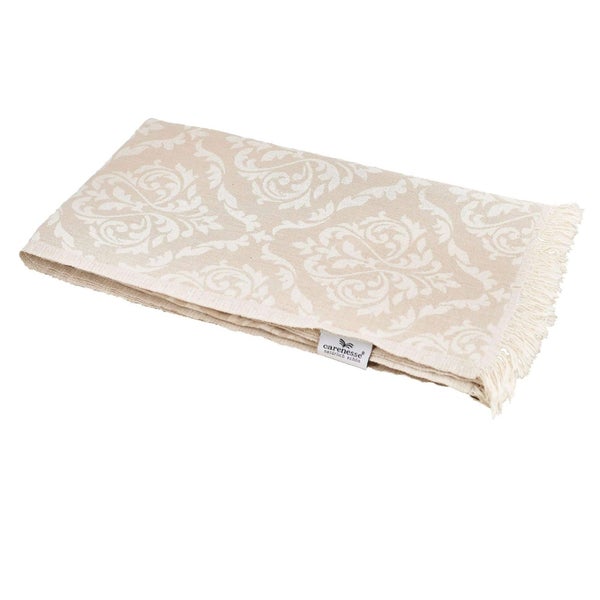 Hamamtuch BAROCK beige, Doubleface Tuch edel & hochwertig, 100% Baumwolle, 90 x 175 cm 1 St
