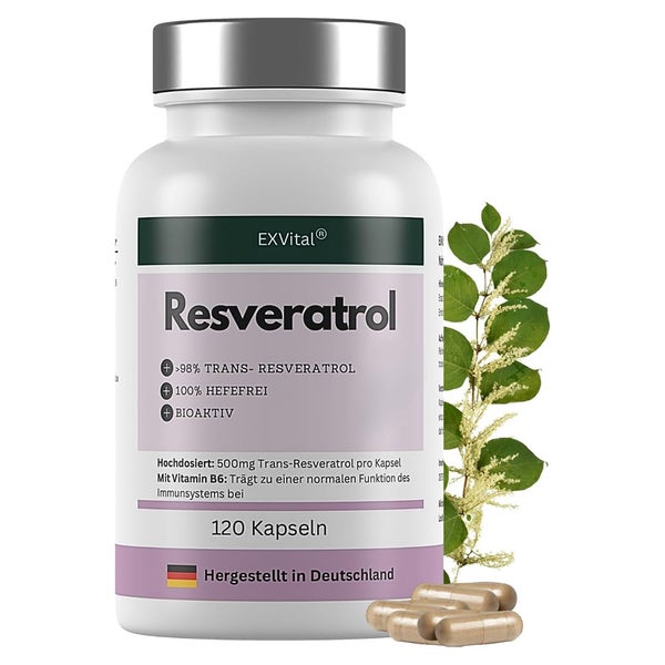EXVital® Resveratrol Kapseln, 500mg pro Kapsel, vegan 74 g