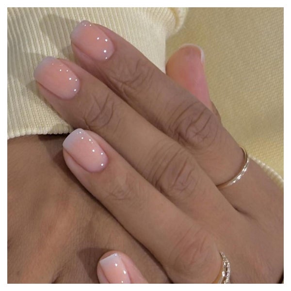 Press On Nails Kurz Square Rosa Ombre Lila Sommer FB24 1 St