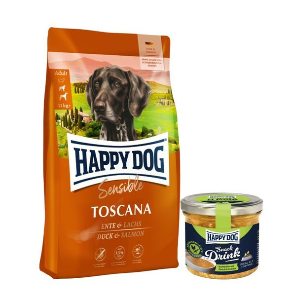 Happy Dog Sensible Toscana + Snack Drink Hähnchen und Gemüse 13 kg