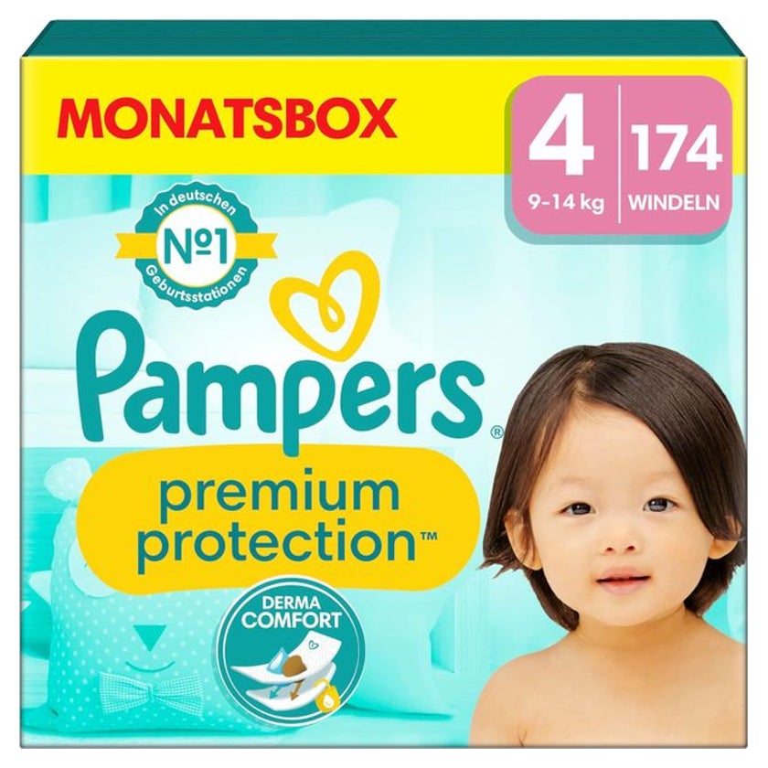 Pampers Baby Windeln Größe 4 (9-14kg) Premium Protection 174 St