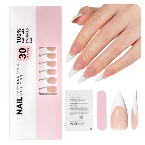 Nagelspitze 30 Stück French Fullcover glossy quadratisch zum 1 St