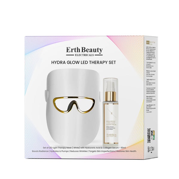 Hydra Glow Led Therapie Set (Led Licht Therapie Maske Weiß Mit Ha Serum) 1 St