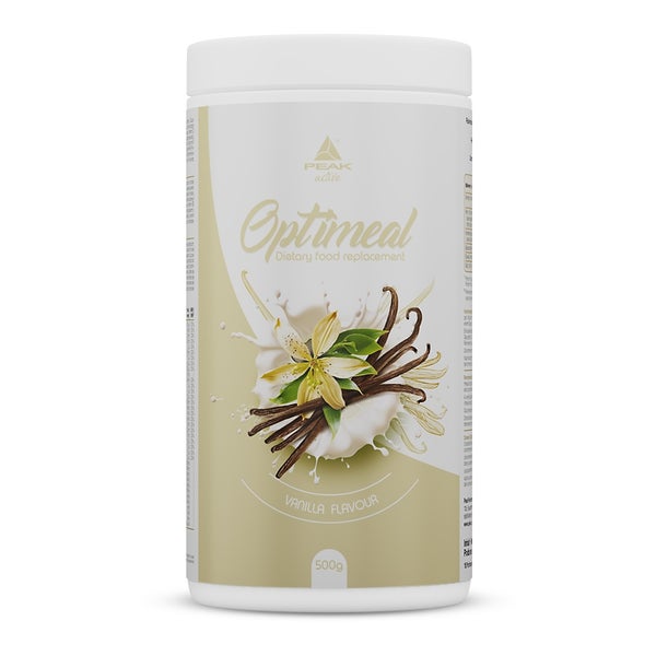 PEAK OptiMeal - 500g - Geschmack Vanilla I Pulver I 10 Portionen I Mahlzeitersatz-Shake I über 30g Protein I 24 Vitamine und Mineralstoffe I mit Omega-3 Fettsäuren und Ballaststoffen 500 g