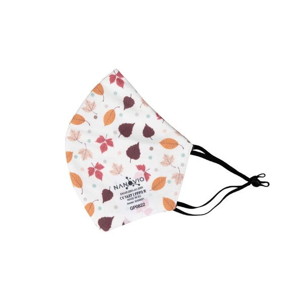 Nanovio FFP2 Maske wiederverwendbar - White Autumn Leaves 1 St
