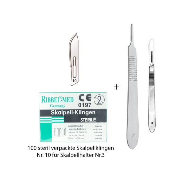 Skalpellgriff Griff Nr. 3 + Skalpellhalter Klingen Nr. 10 für Griff Nr. 3