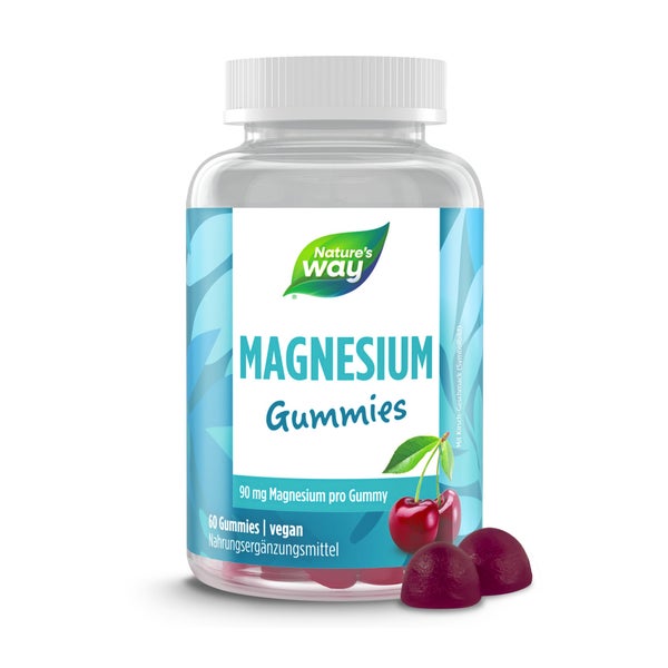 Magnesium Gummibärchen für Erwachsene & Kinder I 180 mg Magnesiumcitrat I Kirsch-Geschmack I vega... 60 St